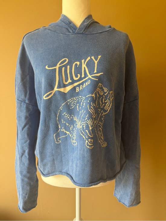 Lucky Brand Tops - Lucky Brand Blue Pullover Hoodie with White Bear Graphic